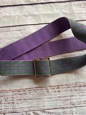 Posey Gait Purple and Green Woven Canvas Belt